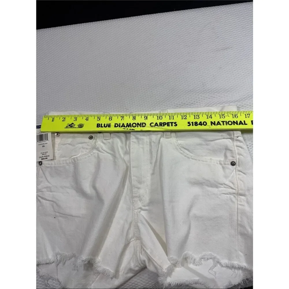 NWT Polo Ralph Lauren White Denim Raw-Hem Crosby Shorts Size 29 - Picture 6 of 11